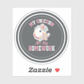 Sticker Ma Licorne a Mangé Mon Devoir (Feuille)