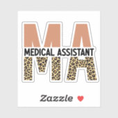 Sticker MA Médicale Assistant Empreinte de léopard (Feuille)
