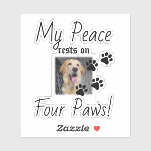 Sticker Ma paix repose sur quatre pattes - Citation de l'a (Feuille)