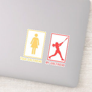 Sticker Ma petite amie contre ta petite amie I Baseball