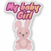 Sticker Ma petite fille lapin mignon (Devant)
