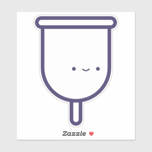 Sticker Ma première période mignonne Girls Menstrual Cup (Feuille)