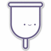 Sticker Ma première période mignonne Girls Menstrual Cup (Devant)