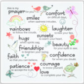 Sticker Ma Prière Pour Vous Bénédictions (Devant)