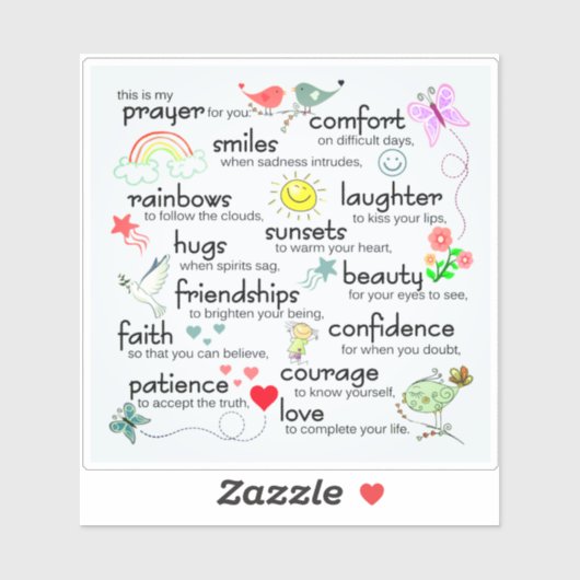 Sticker Ma Prière Pour Vous Bénédictions (Feuille)