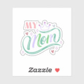 Sticker Ma reine MOM avec doodle cardiaque (Feuille)