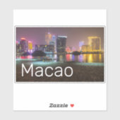 Sticker Macao Casino Skyline Panorama Chine Nuit (Feuille)