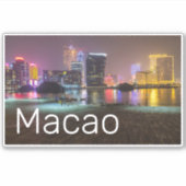 Sticker Macao Casino Skyline Panorama Chine Nuit (Devant)