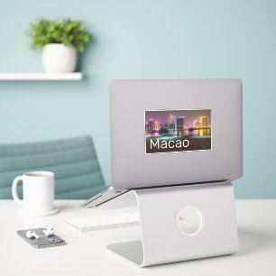 Sticker Macao Casino Skyline Panorama Chine Nuit