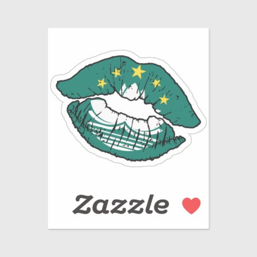 Sticker Macao Macanese Lipstick Lover Drapeau (Feuille)