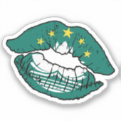 Sticker Macao Macanese Lipstick Lover Drapeau (Recto)
