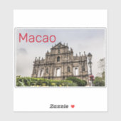 Sticker Macao Ruin de l'Eglise St Paul's Souvenir de Chine (Feuille)