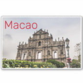 Sticker Macao Ruin de l'Eglise St Paul's Souvenir de Chine (Devant)
