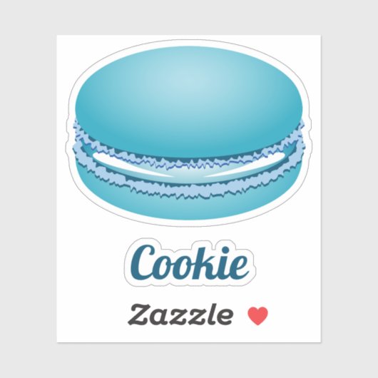 Sticker Macaron bleu pop art (Feuille)
