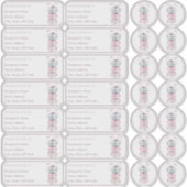 Sticker Macaron nom et adresse individuels + enveloppe (Devant)