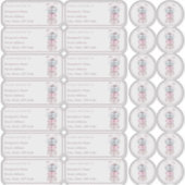 Sticker Macaron Nom individuel adresse + enveloppe (Devant)