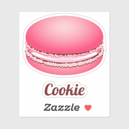 Sticker Macaron rose Pop Cookie (Feuille)