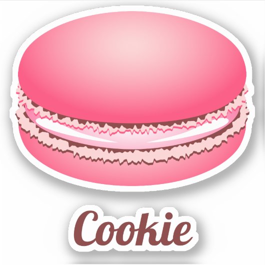 Sticker Macaron rose Pop Cookie (Devant)