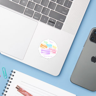 Sticker macarons arc-en-ciel pastel