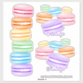 Sticker macarons arc-en-ciel pastel (Feuille)