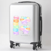 Sticker macarons arc-en-ciel pastel (Sur valise)