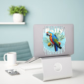 Sticker Macaw (Ordinateur portable sur le bureau)