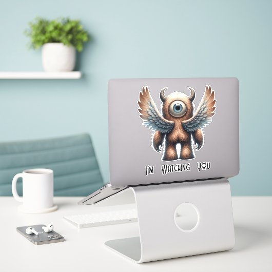 Sticker MacGregor - Monstre aux yeux unique (Ordinateur portable sur le bureau)
