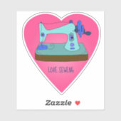 Sticker machine à coudre vintage, couture d'amour, personn (Feuille)