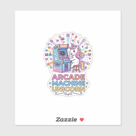 Sticker Machine de jeux vidéo Licorne Impression Licorne P (Feuille)