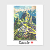 Sticker Machu Picchu Pérou Amérique du Sud Voyage Art Vint (Feuille)