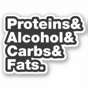 Sticker Macronutriments. Protéines & Alcool & Carbes & Gra