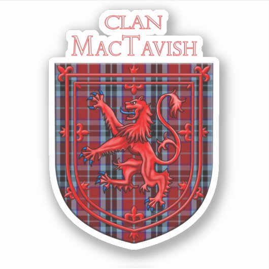 Sticker MacTavish Tartan Scottish Plaid Lion Rampant (Devant)