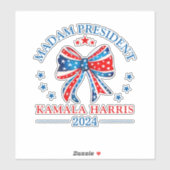 Sticker Madame la Présidente Kamala Harris Vinyl Cut Stick (Feuille)