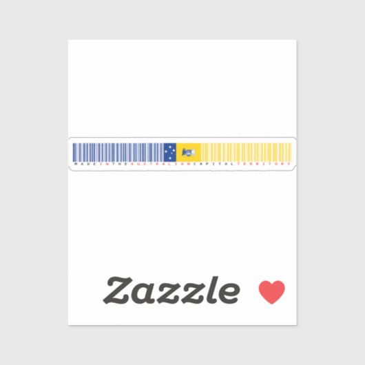 Sticker Made in Australian Capital Territory Barcode Flag (Feuille)