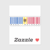 Sticker Made in Moldova Barcode Flag (Feuille)