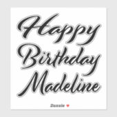 Sticker Madeline Nom Prénom Anniversaire de la Broderie no (Feuille)