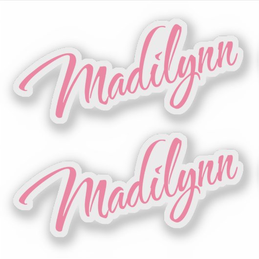 Sticker Madilynn nom rose cursive x2 (Devant)