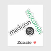 Sticker Madison Wisconsin Moderne Géométrique (Feuille)