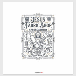 Sticker Magasin de tissus Jésus Mercerie Magasin de tissus