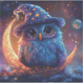 Sticker Magic Owl Wizard on the Moon : Magical Imaginaire  (Devant)