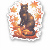 Sticker Magical Black Cat in Autumn Forest � Celestial Fal (Devant)