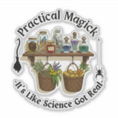 Sticker Magie Pratique – Potions de Sorcière & Mème Scient (Devant)