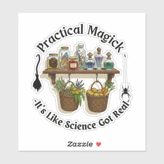Sticker Magie Pratique – Potions de Sorcière & Mème Scient (Feuille)