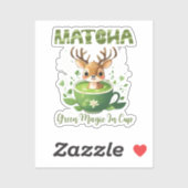 Sticker Magie Verte En Coupe Matcha (Feuille)