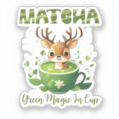 Sticker Magie Verte En Coupe Matcha (Recto)