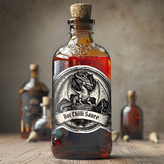 Sticker Magique Assistant Potion Bouteille Dragon Étiquett