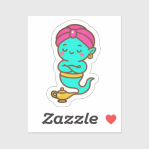 Sticker Magique Kawaii Djinn - Neon Spirit