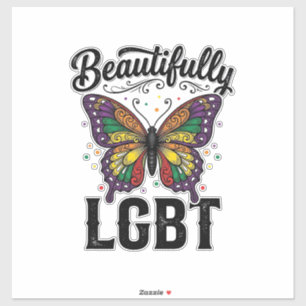 Sticker Magnifique Chemise LGBT Papillon Vintage Fierté_1