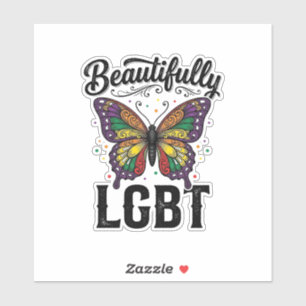 Sticker Magnifique Chemise LGBT Papillon Vintage Fierté_1
