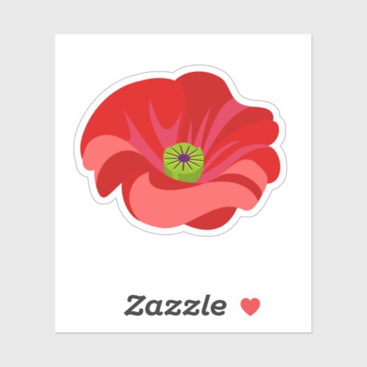 Sticker Magnifique coquelicot rouge commémoratif (Feuille)